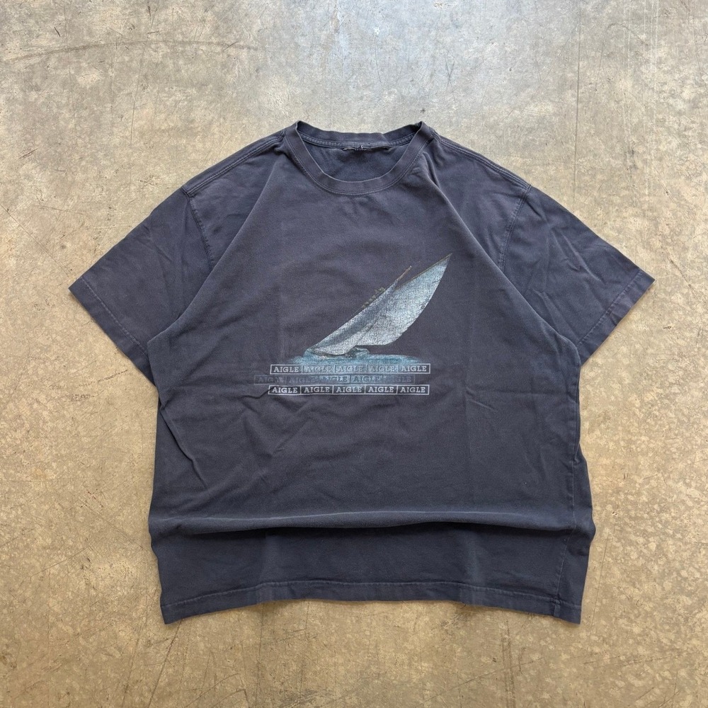 Vintage AIGLE‎ Sailboat Surf Style T Shirt Size XL